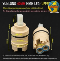 Lõi Vòi 40mm Chân Thấp | Lõi Chia Nước Phi 40 Ty Vuông 9x9mm