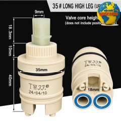 Ruột Vòi Nước Nóng Lạnh Phi 35 Chân Cao Vừa | Lõi Vòi Nước Gật Gù Cao 63.5mm Chân 35mm