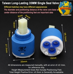 Lõi Vòi Nước Nóng Lạnh 35mm Dáng Dài | Cartridge Vòi Nước 35mm Ty Dài 32.5mm