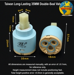 Lõi Vòi 35mm Ty Dài 37.5mm | Ruột Vòi Nước Nóng Lạnh Thân Cao 35.5mm