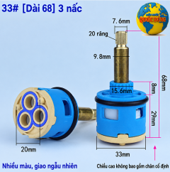 Lõi Van Vòi Nước Nóng Lạnh 33mm Dài 68mm 3 Nấc 20 Răng