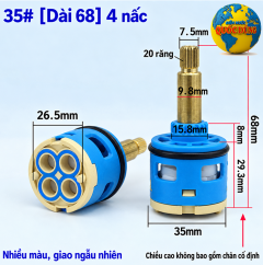 Lõi Sen Nóng Lạnh 35mm Dài 68mm 4 Nấc 20 Răng lõi vòi sen cây, vòi nóng lạnh lavabo