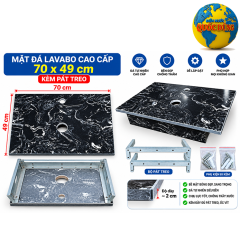 Bàn đá lavabo 70x49cm kèm pát treo – Mặt đá sang trọng, dễ lắp đặt