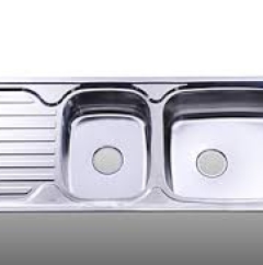 Chậu rửa inox Hwata BDC1, hai hộc, một cánh lớn