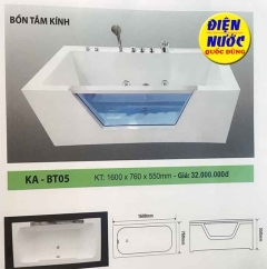 Bồn tắm nằm vách kính massage giá rẽ TpHCM