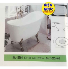 Bồn Tắm nằm có chân  hình ovan cao cấp giá rẽ