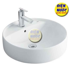 Chậu rửa mặt đặt trên bàn đá hình tròn nhỏ Inax AL-294V & Vòi lavabo LFV-6002S