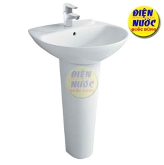 Chậu rửa mặt lavabo treo tường chân dài Inax L-285V/L-288VD+ vòi lavabo LFV-222S nóng lạnh