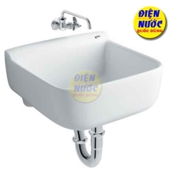 Chậu rửa mặt vuông treo tường Inax S-17V & vòi gắn tường INAX LF-12-13