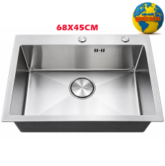 Chậu rửa chén 1 hộc inox 304 lớn 6845 giá rẽ chất lượng