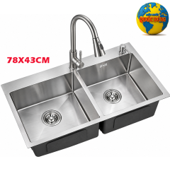 Chậu rửa chén đúc Inox 7843D