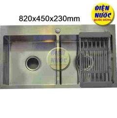 Chậu rửa chén inox đôi 820x450x230mm – Lựa chọn hoàn hảo cho gian bếp hiện đại
