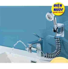 Bộ chuyển đổi vòi lavabo thành sen tắm gồm dây sen và vòi sen tăng áp tiện dụng