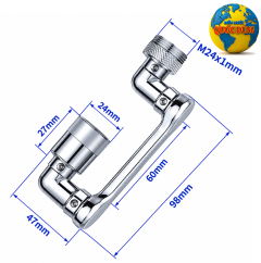 Đầu Nối Vòi Nước Xoay 1080 Độ Bằng ABS Chống Văng 2 chế độ nước
