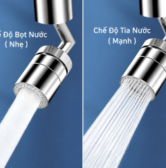 Đầu nối tăng áp xoay 720 độ thiết kế thông minh hai chế độ nước nhỏ gọn