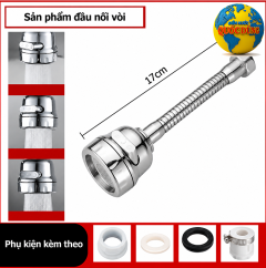Đầu Nối Vòi Nước Tăng Áp Rửa Bát Rửa Chén Điều Chỉnh 2 Chế Độ Nước Chảy Xoay 360 Độ