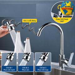 Đầu Nối Vòi Chén Vòi Rửa Mặt Lavabo Đa Năng Linh Hoạt