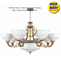 Đèn chùm giá rẻ TPHCM xi đồng cổ điển hợp kim Atimon NC004/8
