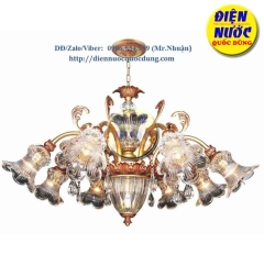 Mẫu đèn chùm phòng thờ xi đồng cổ điển hợp kim Atimon NC2196/8