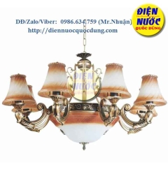 Đèn chùm kiểu ý xi đồng cổ điển hợp kim Atimon 5089/8