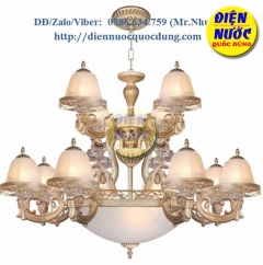 Đèn chùm cổ điển châu âu xi đồng 12 tay hợp kim Atimon 8205/8+4