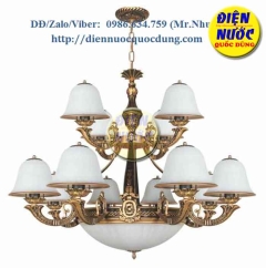 Đèn chùm chung cư xi đồng cổ điển hợp kim Atimon NC9019/12B
