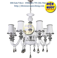 Đèn chùm 8 tay thủy tinh bóng nến NC301/8