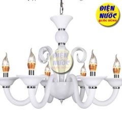Đèn chùm loại nhỏ 6 tay đơn giản thủy tinh bóng nến NC3027/6