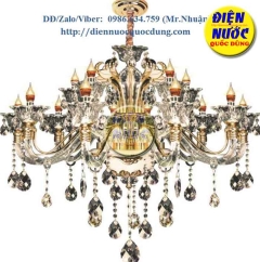 Đèn chùm trang trí phòng khách thủy tinh bóng nến NC9005/10+5 LED