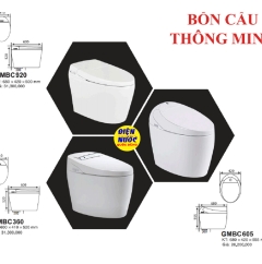 Bàn cầu thông minh nhập khẩu Gama GMBC360 tp HCM cao cấp