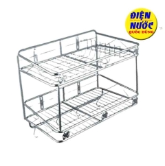 Kệ chén inox treo tường thông minh 2 tầng