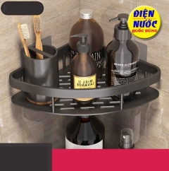Kệ góc nhà tắm đơn sơn tỉnh điện đen  20 x 20 cm