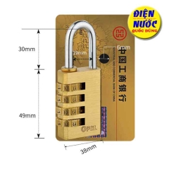Ổ khóa số cỡ vừa đồng thau