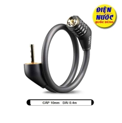 Khóa dây xe đạp bọc nhựa 10mm dài 0.4m