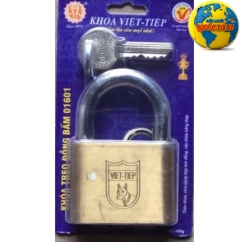 Ổ Khóa Treo Đồng Bấm Việt Tiệp 01601 (Cỡ Lớn - 6cm)