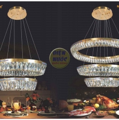 Mẫu đèn thả bàn ăn đẹp pha lê 3 vòng TPHCM NB8091B