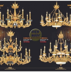Đèn chùm đồng mạ vàng 24K NC8887/10+5