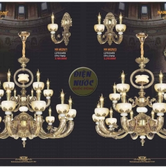 Đèn chùm đồng bát đá NC6029/10+5