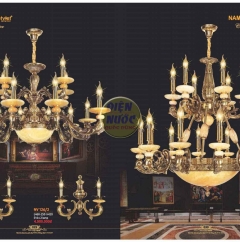 Giá đèn chùm bằng đồng cao cấp NC030/12+6