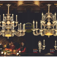 Đèn chùm đồng cổ Pháp NC1117/12+6