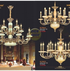 Đèn chùm bằng đồng thau cao cấp Nam Long NetViet  NC1115/6+6