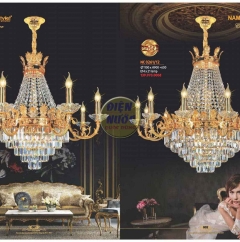 Đèn chùm đồng đá cổ điển NC0261/8 bóng nến