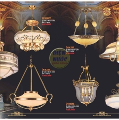 Đèn thả đơn bằng đồng trang trí 6 bóng NC754