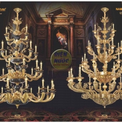 Đèn chùm đồng cao cấp NC1025/16+12+8+4 bóng nến
