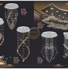 Đèn thả trần cầu thang đẹp Pha Lê xoắn NC4096