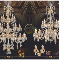 Đèn chùm thủy tinh đẹp NC1089/12+6 loại vừa