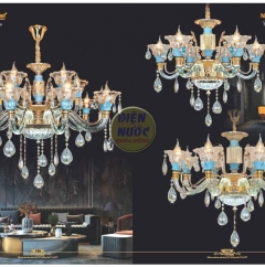 Đèn chùm phòng ăn thủy tinh bóng nến NC9310/8