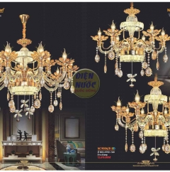 Đèn trang trí phòng khách đơn giản đẹp bóng nến thủy tinh NC9006/8