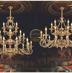 Đèn chùm nến đồng thau cao cấp NC031/12+6