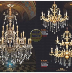 Mẫu đèn chùm đơn giản 8 tay hợp kim Atimon NC218/8